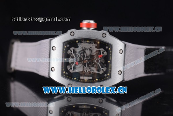 Richard Mille RM 27-01 Tourbillon Rafael Nadal Miyota 9015 Automatic Steel Case with Skeleton Dial Dot Markers and Grey Nylon Strap - Click Image to Close